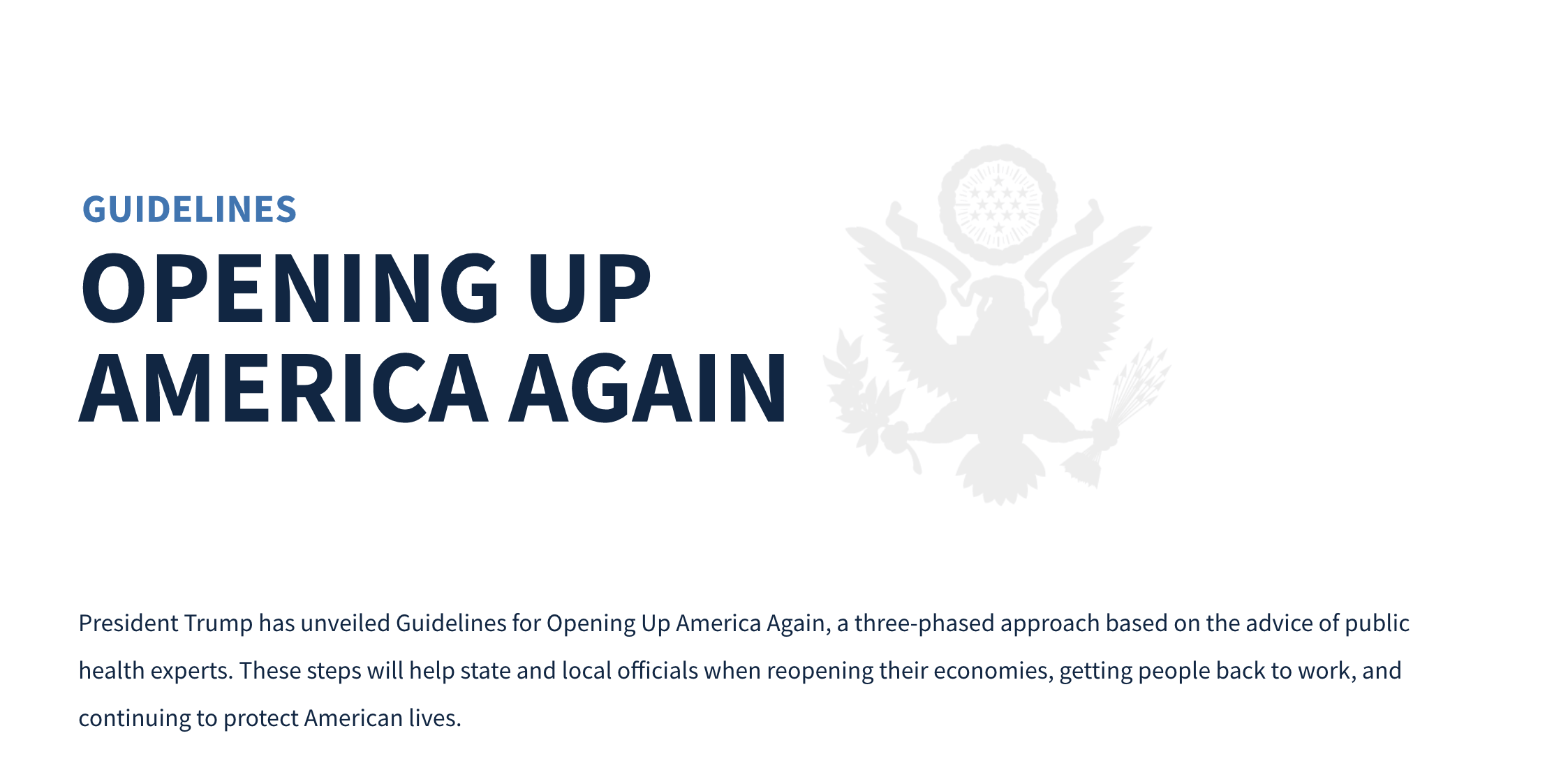 O plano de reabertura econômica dos EUA